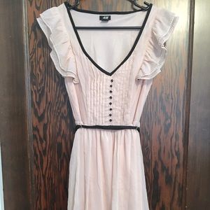 V-neck Dress w/ Flutter Sleeves